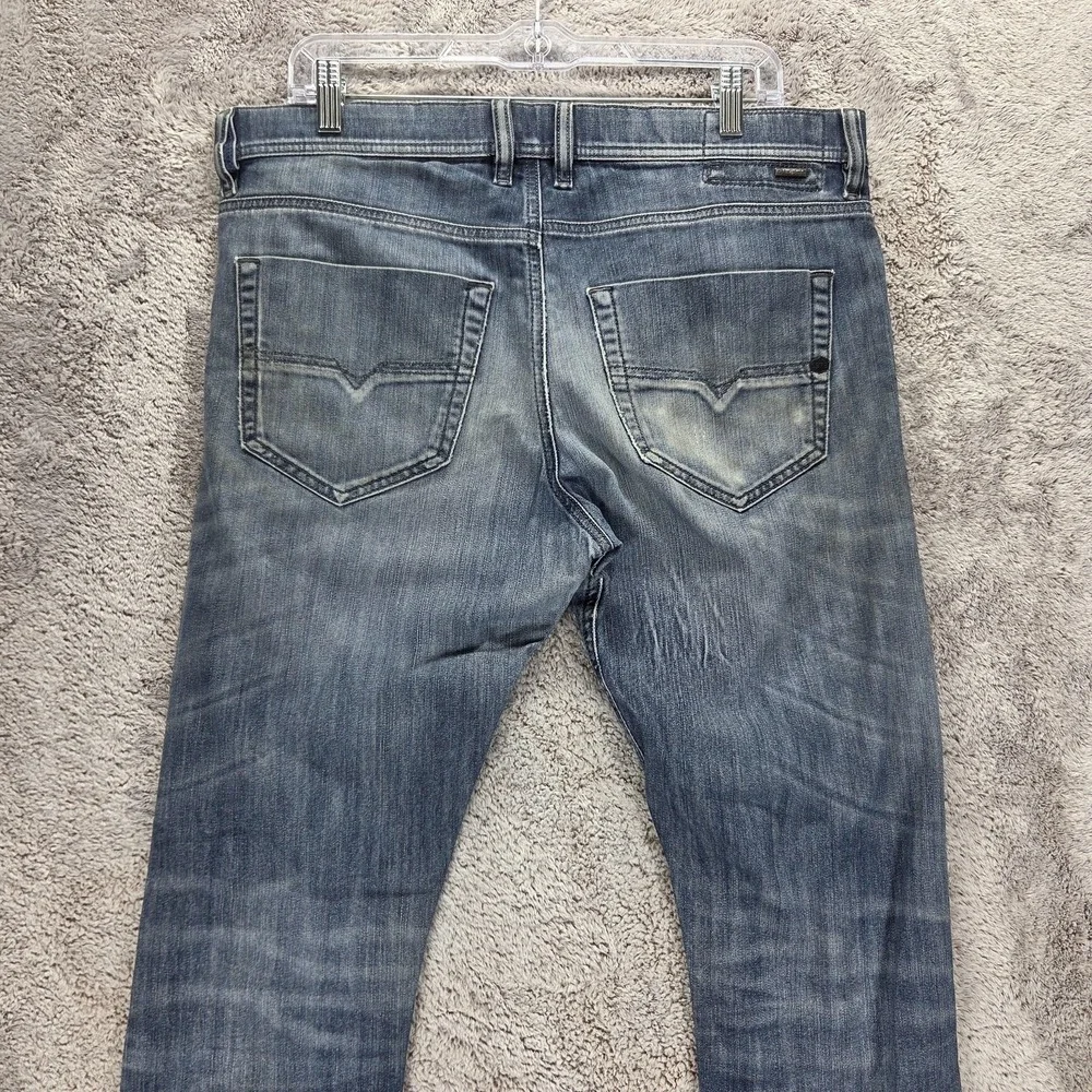 Diesel Jeans Mens 34x30 Blue Tepphar Slim Carrot Button Fly Medium Wash